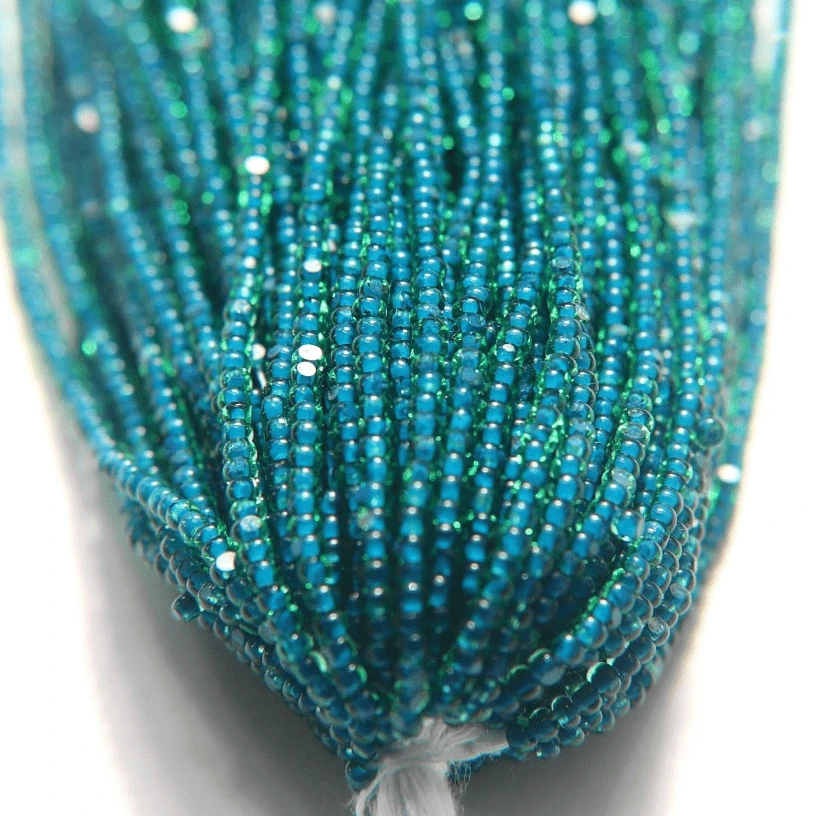 11/0 Charlotte Cut Seed Bead- Light Turquoise Green- Teal Blue Lined *10g Hank* Charlotte Cut Seedbeads