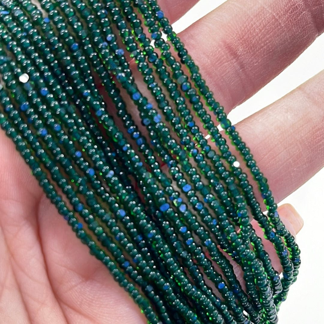 11/0 Charlotte Cut Seed Bead- Light Turquoise Green- Teal Blue Lined *10g Hank* Charlotte Cut Seedbeads