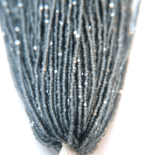 11/0 Charlotte Cut Seed Bead - Matte Black Diamond Grey 10g Charlotte Cut Seedbeads