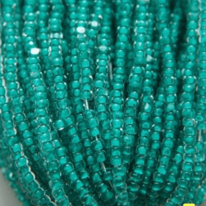 11/0 Charlotte Cut Seed Bead- Neon Teal Blue *10g Hank* Charlotte Cut Seedbeads
