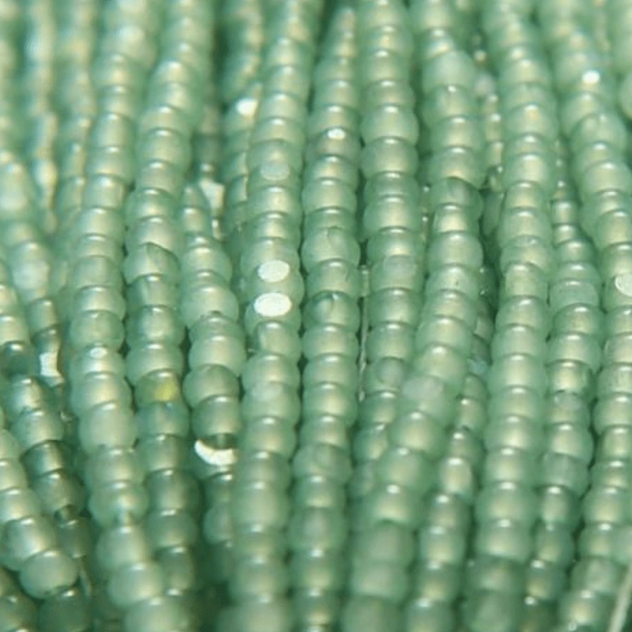 11/0 Charlotte Cut Seed Bead- Opal Dark Sage Green *10g Hank* Charlotte Cut Seedbeads