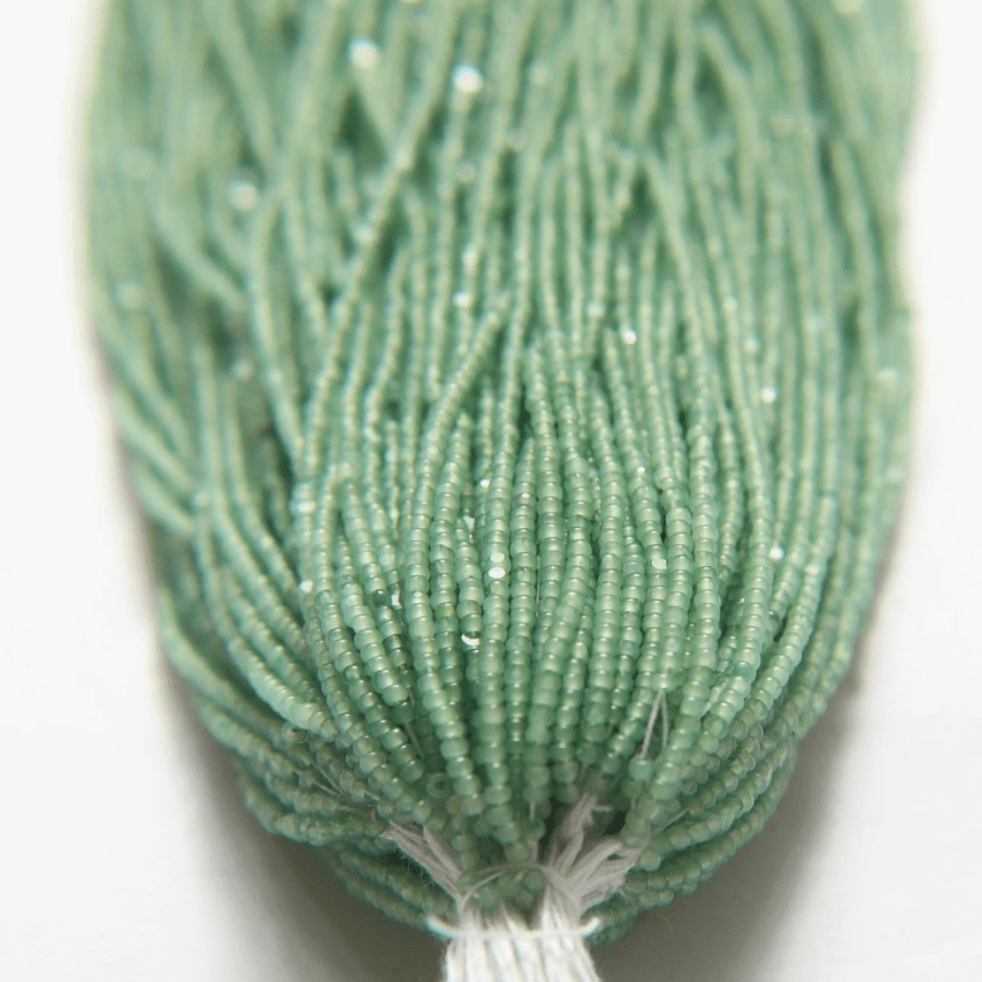 11/0 Charlotte Cut Seed Bead- Opal Dark Sage Green *10g Hank* Charlotte Cut Seedbeads