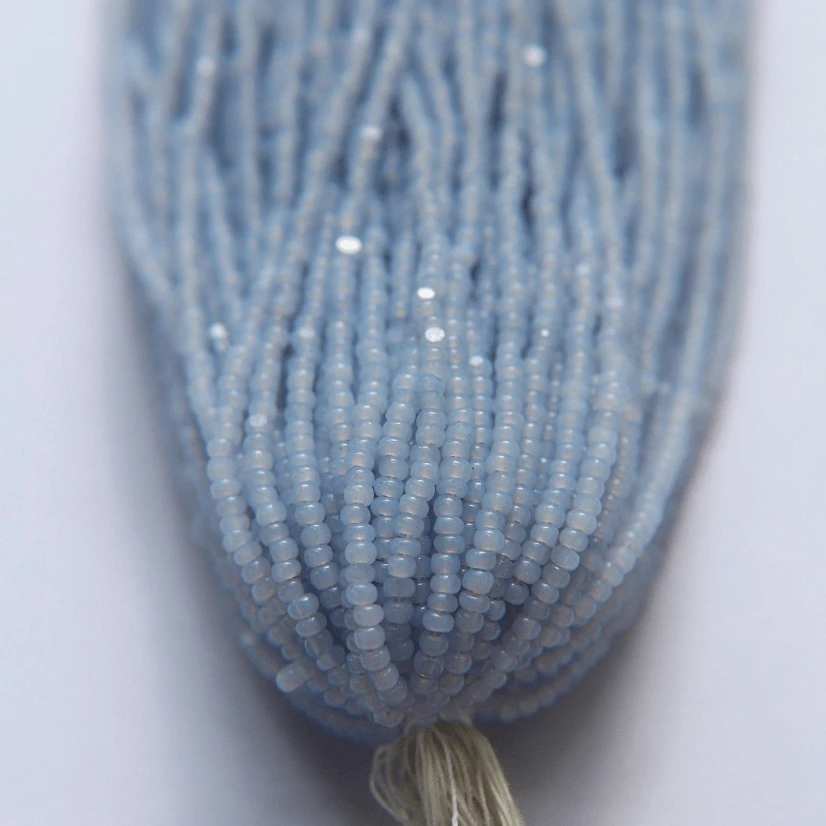 11/0 Charlotte Cut Seed Bead- Opal Light Pale Dove Blue *10g Hank* Charlotte Cut Seedbeads