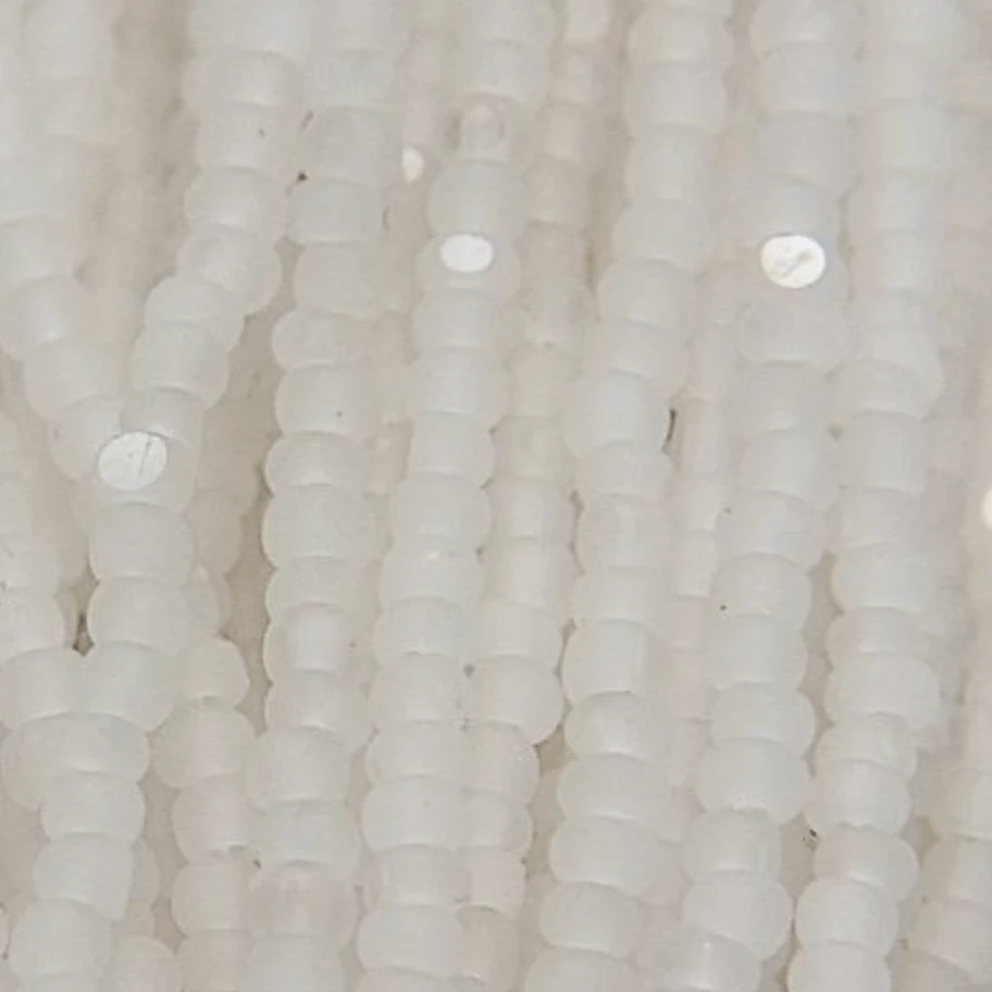 11/0 Charlotte Cut Seed Bead- Opal MATTE White *10g Hank* Charlotte Cut Seedbeads