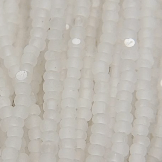 11/0 Charlotte Cut Seed Bead- Opal MATTE White *10g Hank* Charlotte Cut Seedbeads