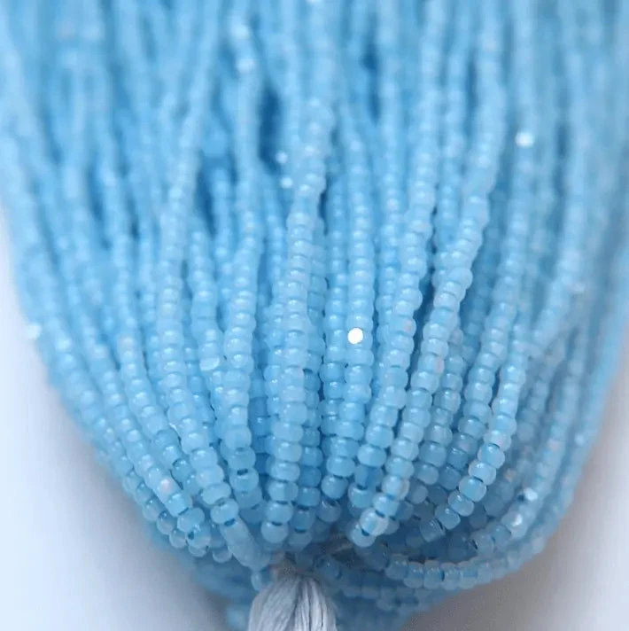 11/0 Charlotte Cut Seed Bead- Opal Neon Baby Blue 10g (Loose) Charlotte Cut Seedbeads