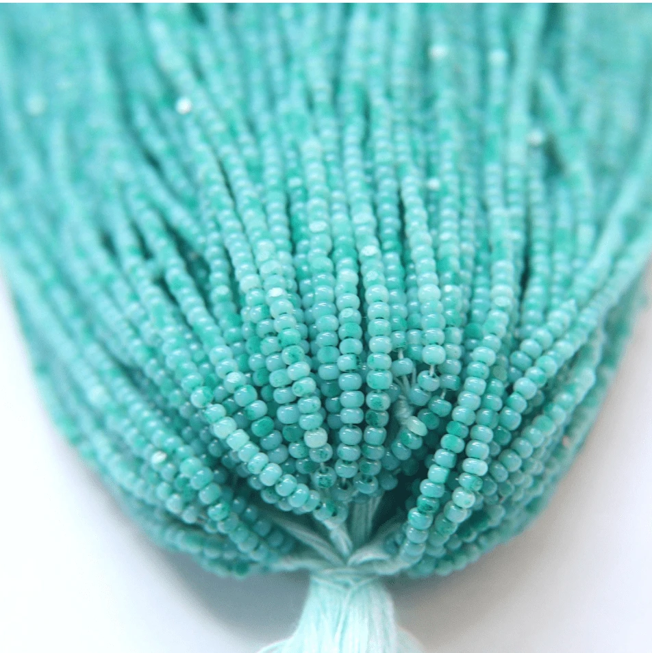 11/0 Charlotte Cut Seed Bead- Opal Neon Teal Green *10g Hank* Charlotte Cut Seedbeads