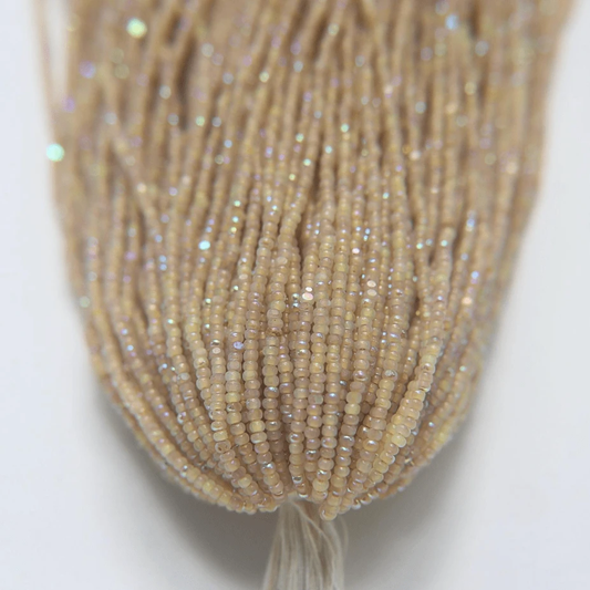 11/0 Charlotte Cut Seed Bead- Opal Neon Yellow Aurore Boreale PREMIUM *10g Hank* Charlotte Cut Seedbeads