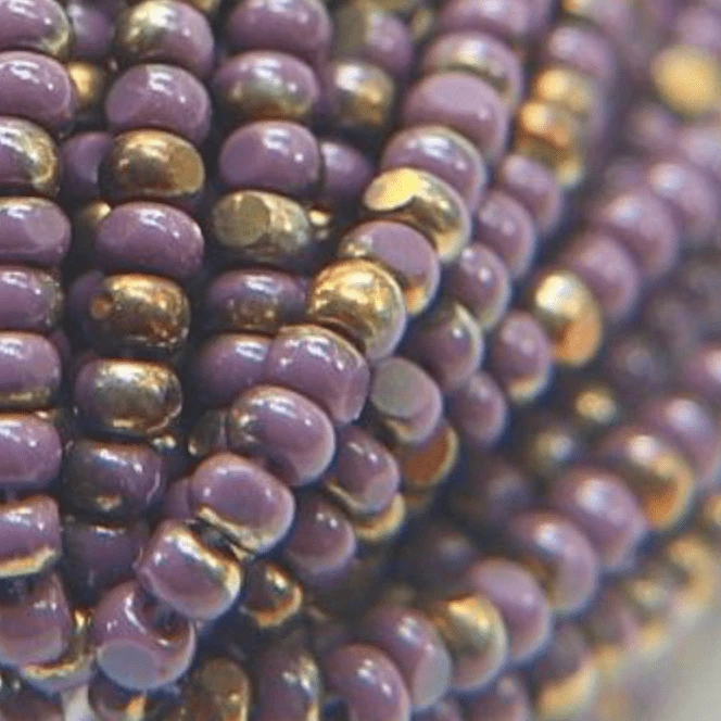 11/0 Charlotte Cut Seed Bead - Patina Opaque Amethyst Dark Bronze Gold 10g Charlotte Cut Seedbeads