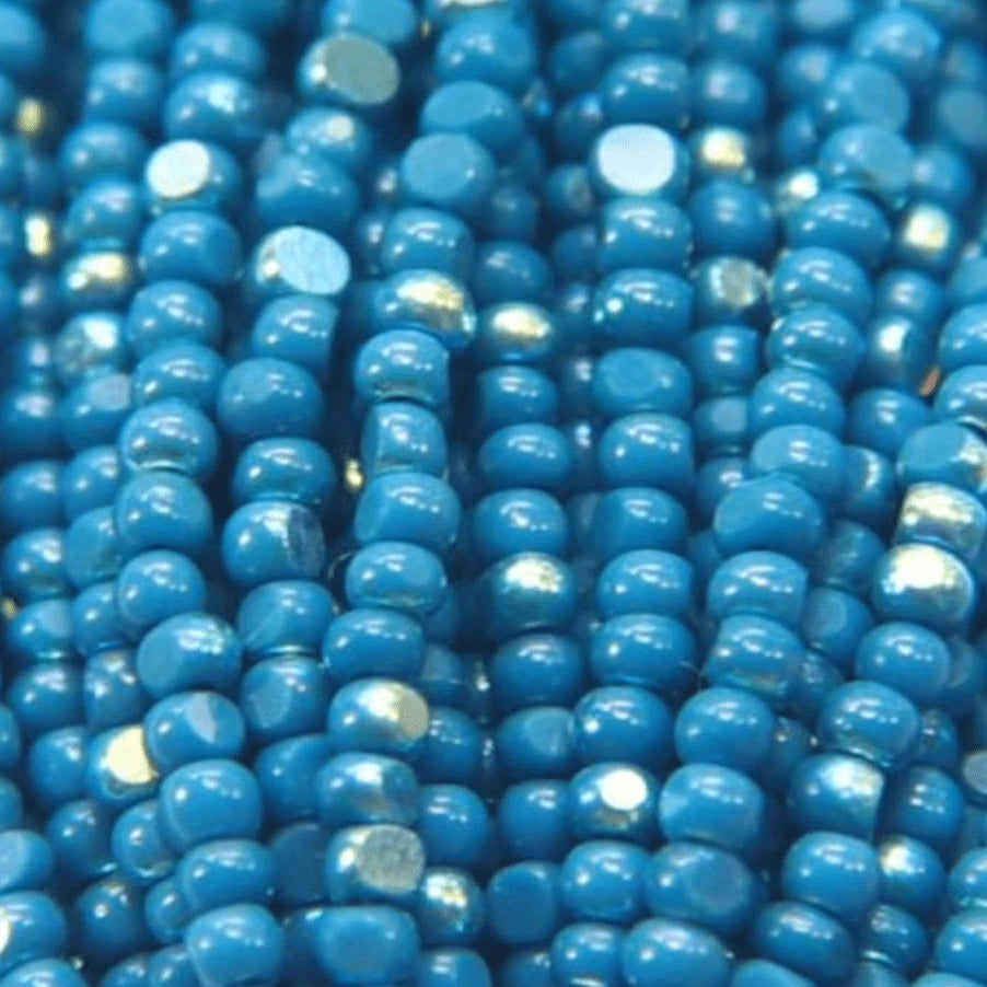 11/0 Charlotte Cut Seed Bead- Patina Opaque Teal Blue Patina Aurore Boreale *10g Hank* Charlotte Cut Seedbeads