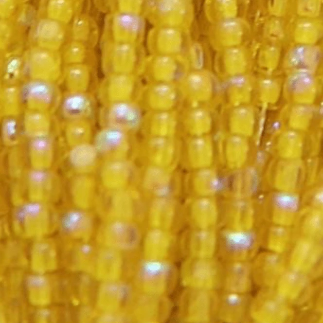 11/0 Charlotte Cut Seed Bead - Patina Transparent Yellow Aurore Boreale 10g Charlotte Cut Seedbeads