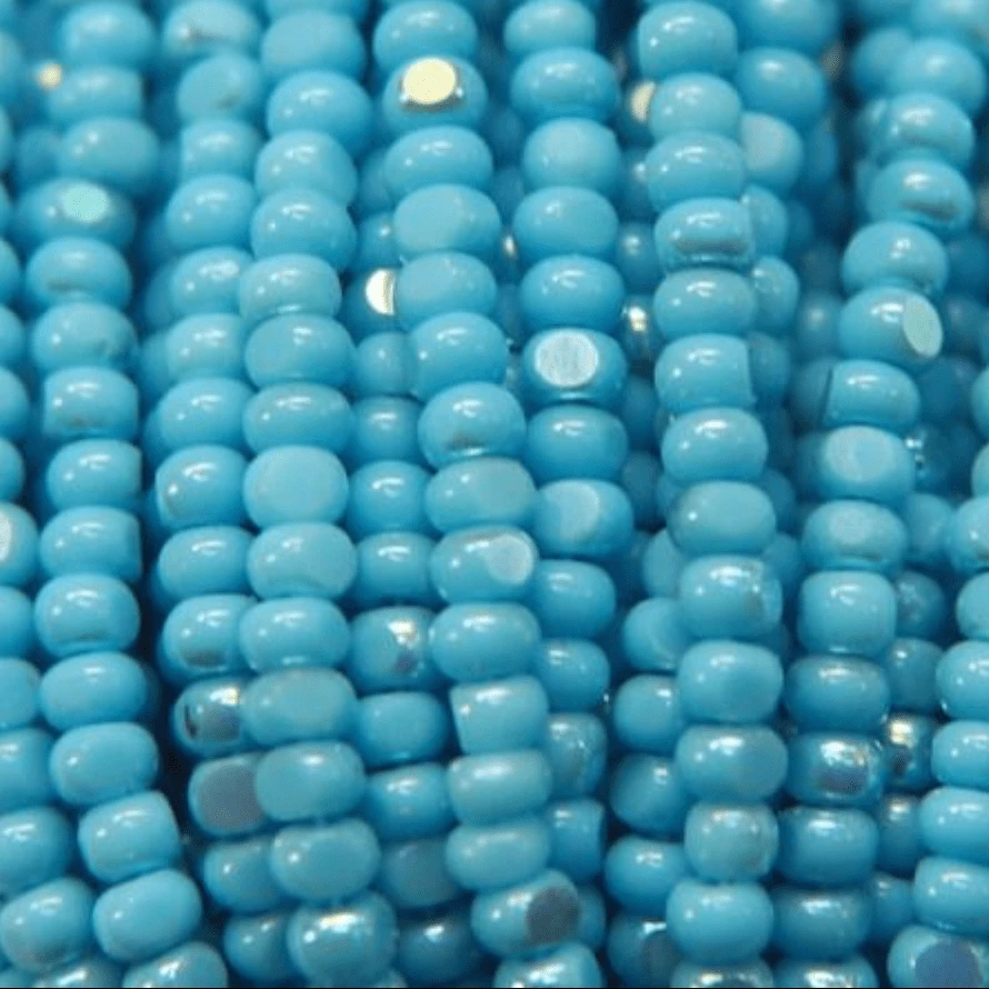 11/0 Charlotte Cut Seed Bead- Patina Turquoise Opaque Aurore Boreale AB *10g Hank* Charlotte Cut Seedbeads