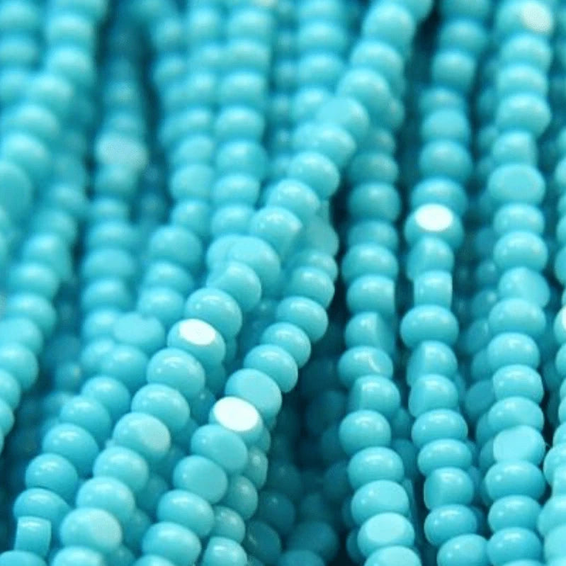 11/0 Charlotte Cut Seed Bead- Premium Turquoise Blue Opaque *10g Hank* Charlotte Cut Seedbeads