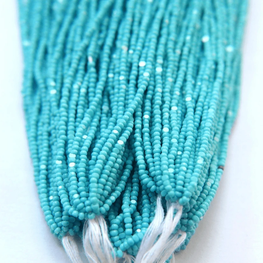 11/0 Charlotte Cut Seed Bead- Premium Turquoise Blue Opaque *10g Hank* Charlotte Cut Seedbeads