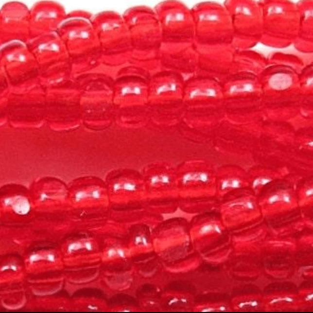 11/0 Charlotte Cut Seed Bead- Transparent Light Siam Red *10g Hank* Charlotte Cut Seedbeads