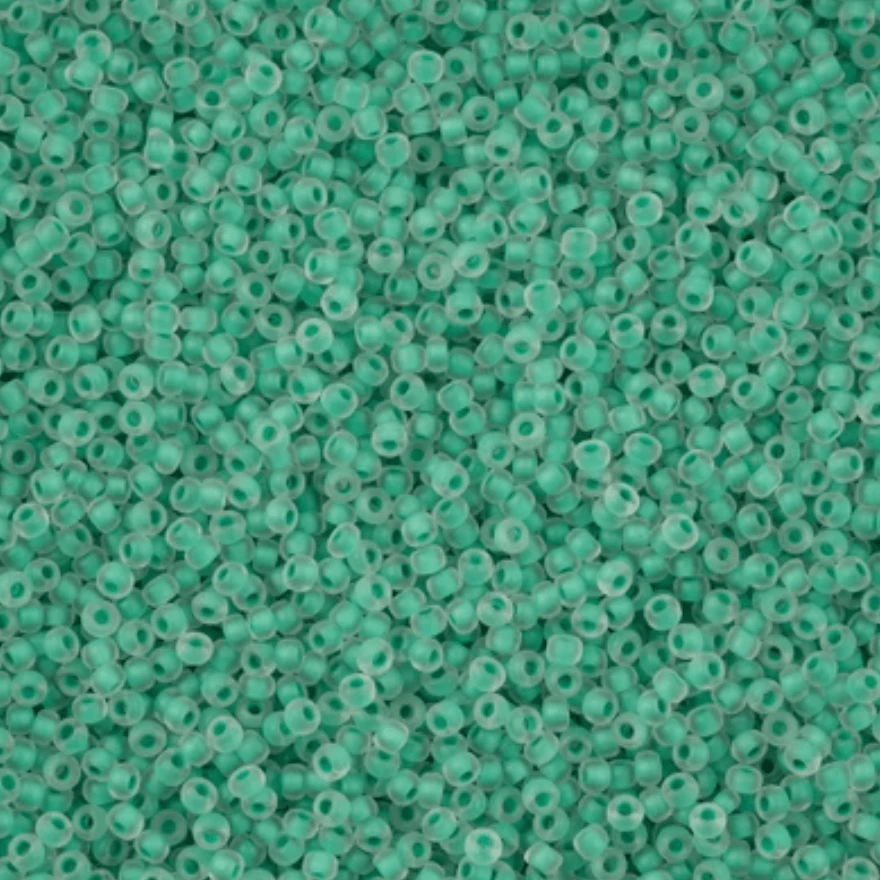 11/0 Colour Lined Mint Terra Matte Preciosa Seed Beads 22g 11/0 Preciosa Seed Beads
