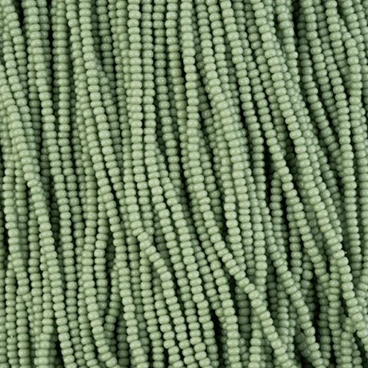 11/0 Eucalyptus Green Chalk Dyed Solgel, Preciosa Seed Beads 22g 11/0 Preciosa Seed Beads
