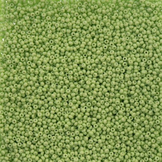11/0 Green Chalk Dyed Solgel, Preciosa Seed Beads 22g 11/0 Preciosa Seed Beads