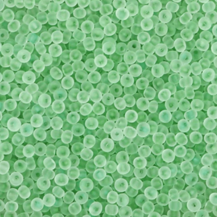 11/0 Japanese Seedbeads, Frosted Matte Bright Green Apple 10g 11/0 TOHO Seed Beads