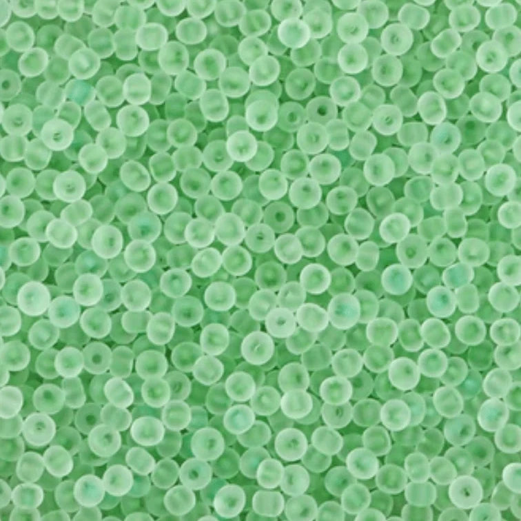 11/0 Japanese Seedbeads, Frosted Matte Bright Green Apple 10g 11/0 TOHO Seed Beads