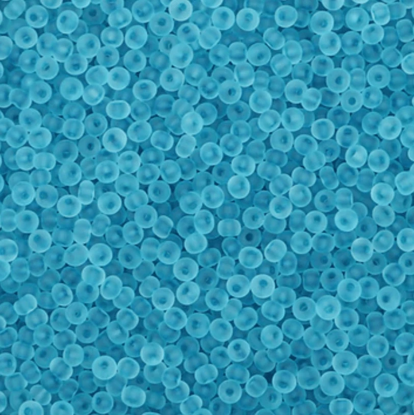 11/0 Japanese Seedbeads, Frosted Matte Capri Blue 10g 11/0 TOHO Seed Beads