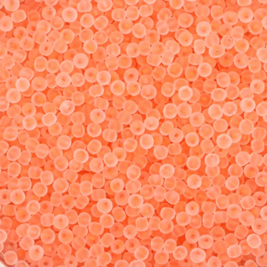11/0 Japanese Seedbeads, Frosted Matte Coral Orange Pink 10g 11/0 TOHO Seed Beads