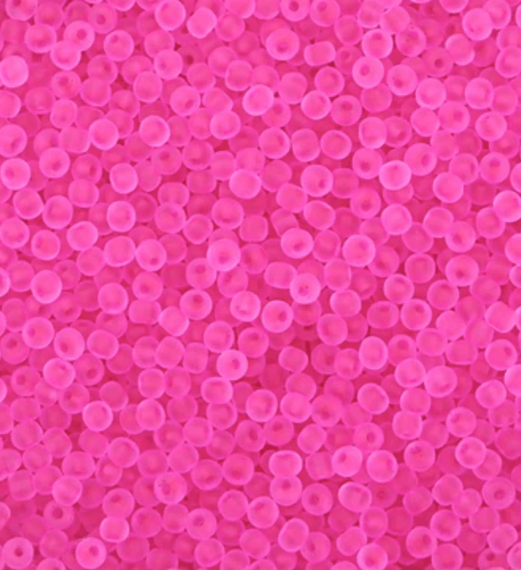 11/0 Japanese Seedbeads, Frosted Matte Dark NEON Pink 10g 11/0 TOHO Seed Beads