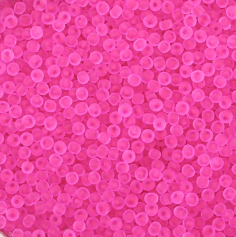 11/0 Japanese Seedbeads, Frosted Matte Fuchsia Dark Pink 10g 11/0 TOHO Seed Beads