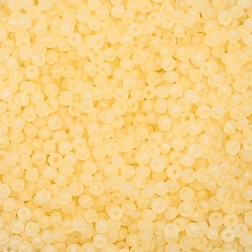 11/0 Japanese Seedbeads, Frosted Matte Pale Yellow 10g 11/0 TOHO Seed Beads