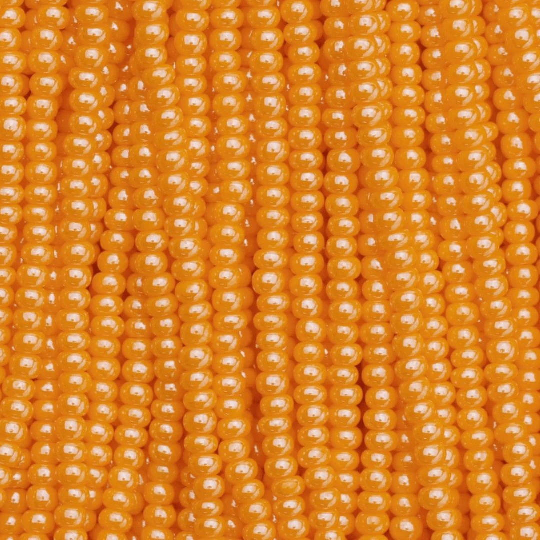 11/0 Light Orange Luster Opaque Preciosa Seed Bead *HANK* 11/0 Preciosa Seed Beads