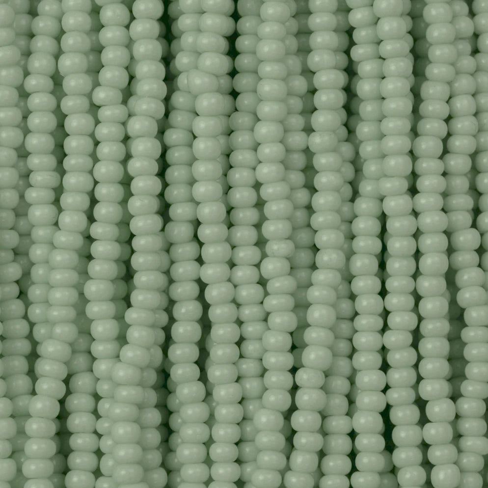11/0 Sage Blue Green Chalk Solgel Opaque, Preciosa Seed Bead *Hank* 11/0 Preciosa Seed Beads