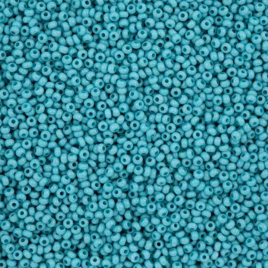 11/0 Turquoise Chalk Dyed Solgel, Preciosa Seed Beads 22g 11/0 Preciosa Seed Beads