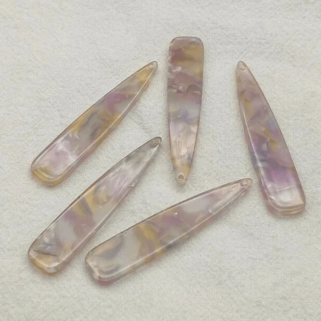 11*55mm "Easter Pastel" Marbled Long Teardrop, Sew on, Acrylic Resin Gem (Sold in Pair) Resin Gems