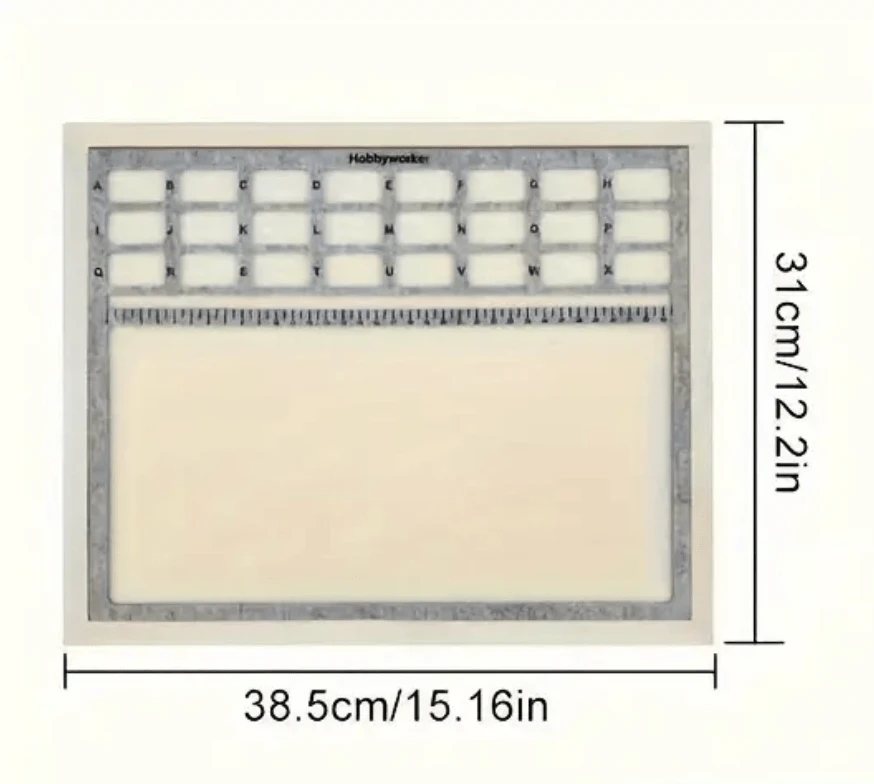 12*15" Inch Grey/Ivory Beading Static Bead Ma with Felt Frame, New Beader Basics Basics