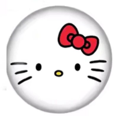 12mm "Kitty with bow" Printed dome Cab, Glue on, Resin Gems (Sold in pair) Resin Gems