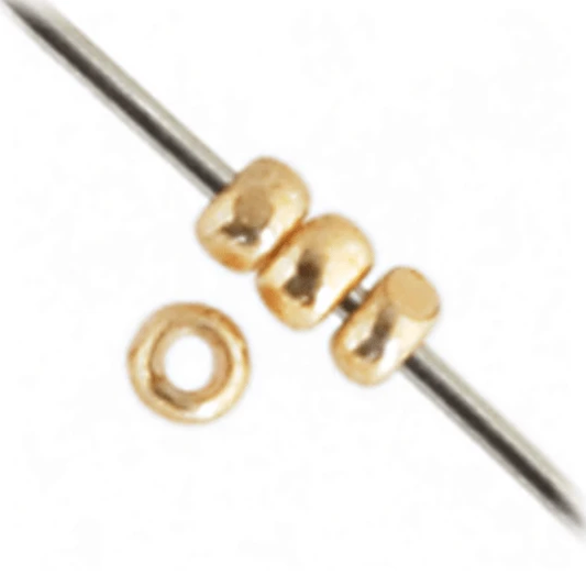 13/0 Charlotte Cut Czech Seed Bead- Metallic Gold *HANK Charlotte Cut Seedbeads