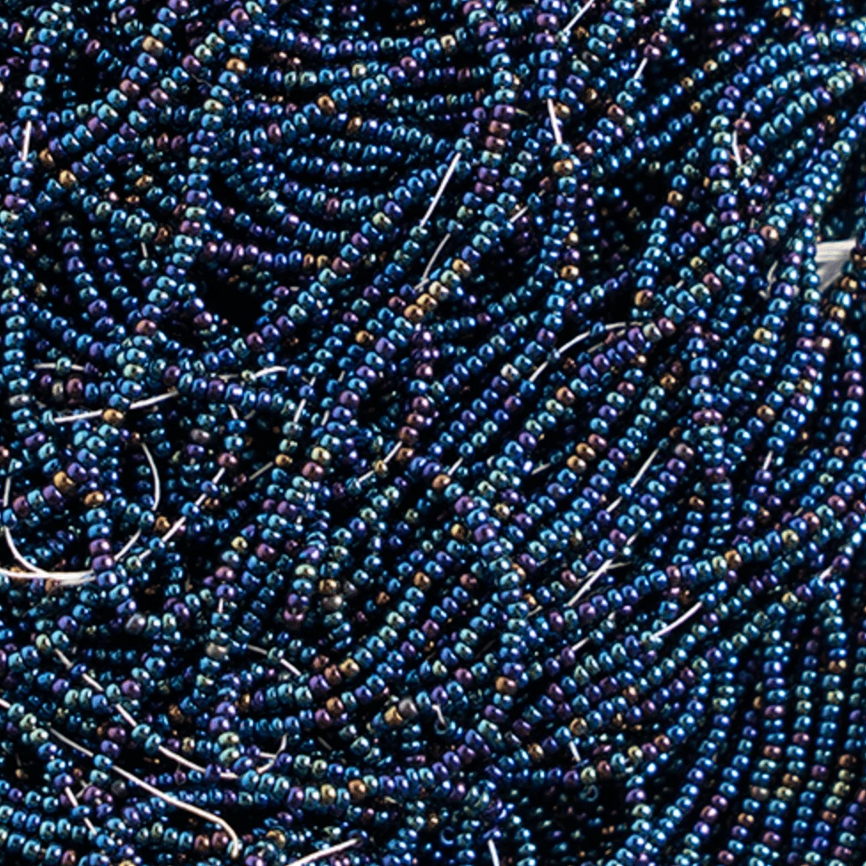 13/0 Charlotte Cut Czech Seed Bead- Navy IRIS Metallic *loose Charlotte Cut Seedbeads