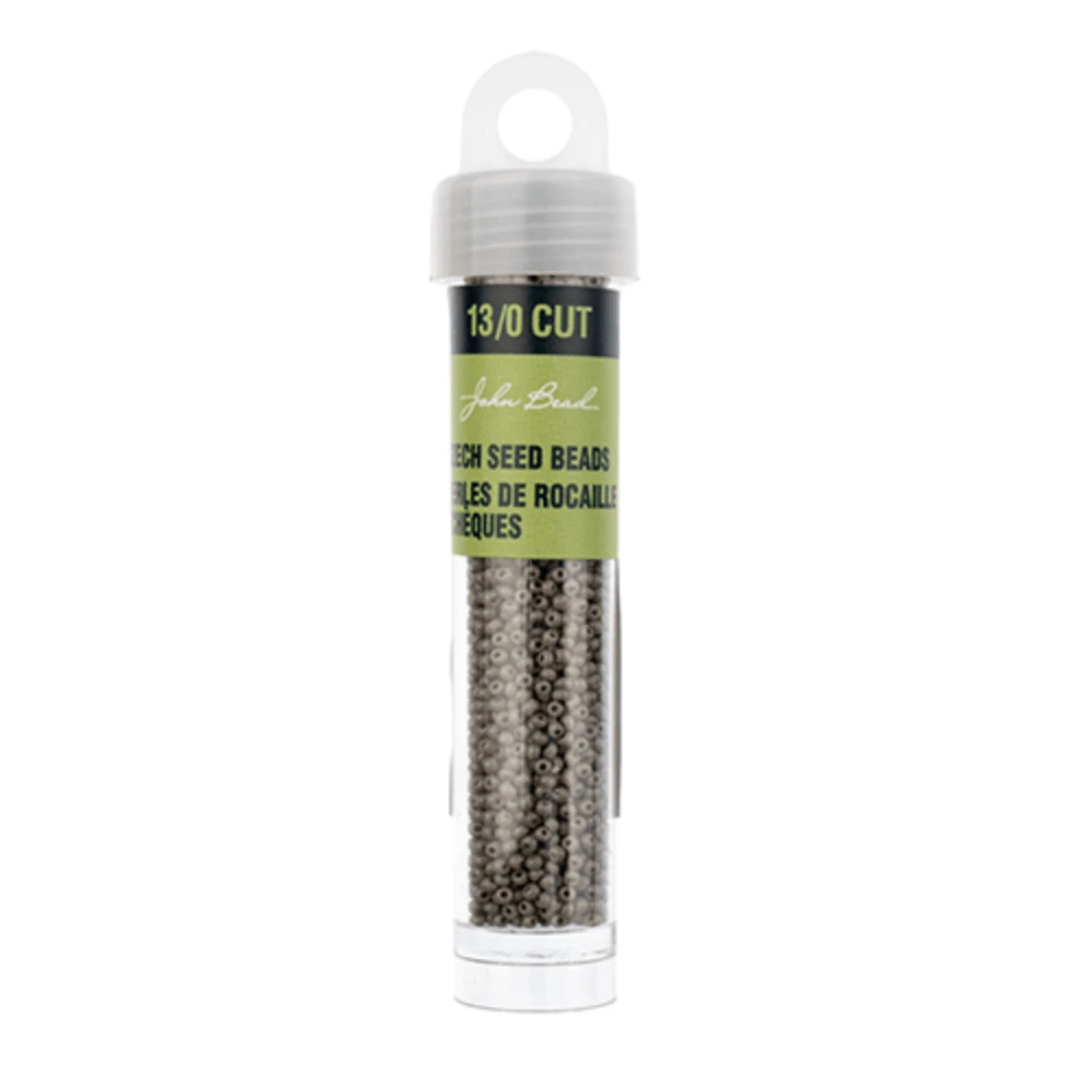 13/0 Charlotte Cut Czech Seed Bead - Opaque Grey (13g VIAL) 13/0 Seedbeads