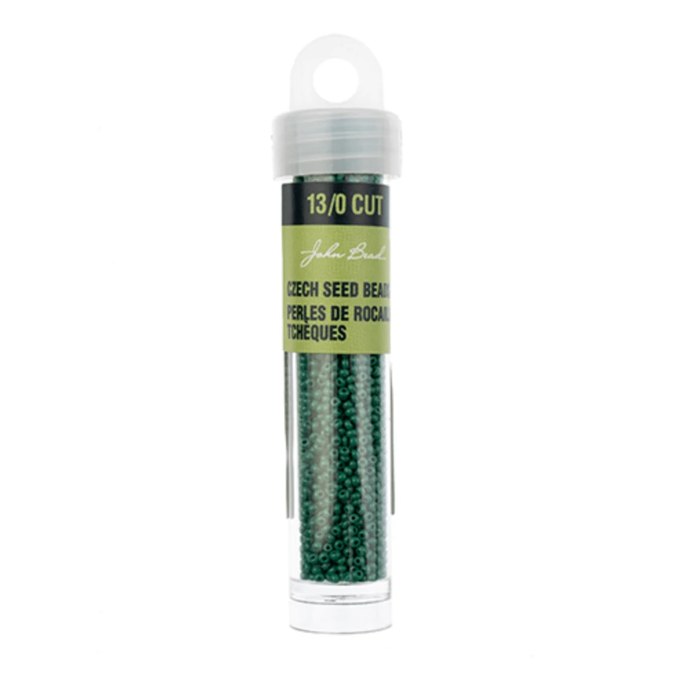 13/0 Charlotte Cut Czech Seed Bead - Opaque Medium Dark Green(13g VIALS) 13/0 Seedbeads