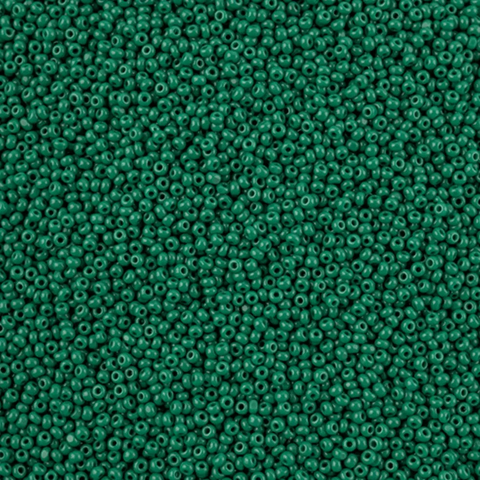 13/0 Charlotte Cut Czech Seed Bead - Opaque Medium Dark Green(13g VIALS) 13/0 Seedbeads