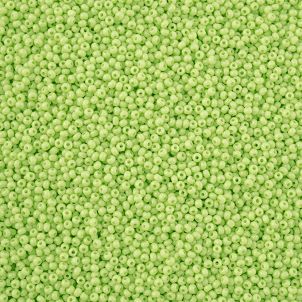 13/0 Charlotte Cut Czech Seed Bead - Opaque Pale Green (13g VIAL) 13/0 Seedbeads