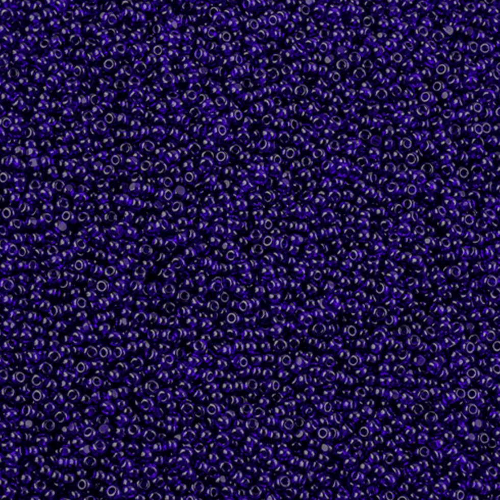 13/0 Charlotte Cut Czech Seed Bead - Transparent Dark Royal Blue (13g VIAL) Charlotte Cut Seedbeads