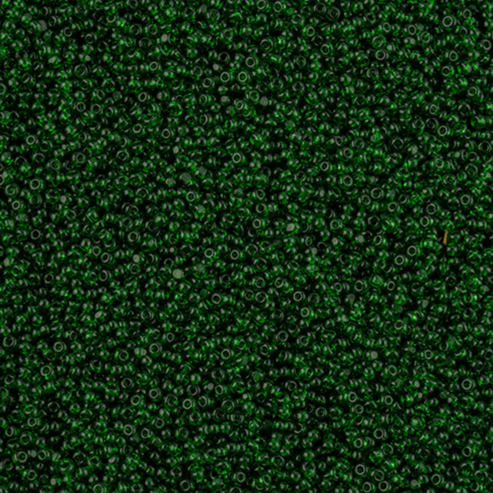 13/0 Charlotte Cut Czech Seed Bead - Transparent Medium Green (13g VIALS) 13/0 Seedbeads