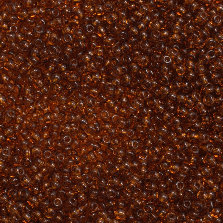 13/0 Preciosa Seed Bead- Medium Topaz Brown Transparent *5.2g vial* 13/0 Seedbeads