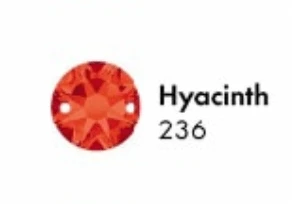 13*22mm Hyacinth Orange Teardrop, Sew on, Glass Gem (Sold in Pair) Glass Gems