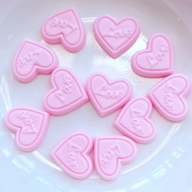 14*16mm "Love Candy" Matte Rubber Gems, Glue on, Matte Resin Gems (Sold in Pair) Resin Gems