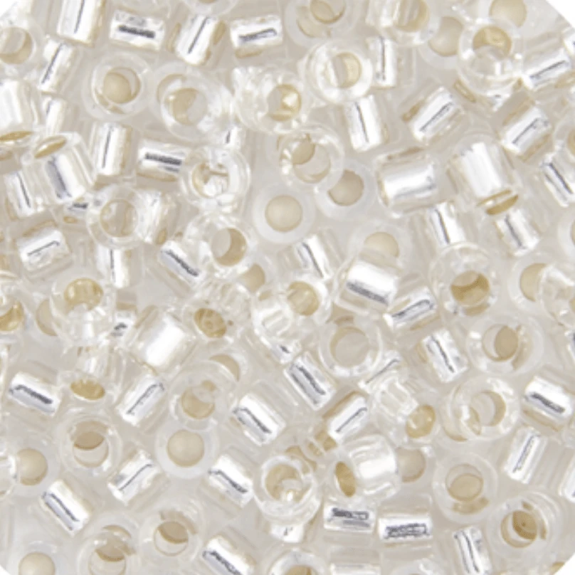 15/0 Delica Beads- Crystal Silver Lined (0041v) 15/0 Delica Beads