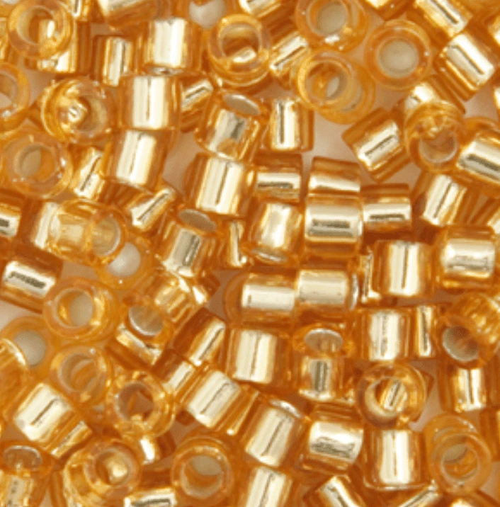 15/0 Delica Beads- Gold Silver Lined (0042v) 15/0 Delica Beads