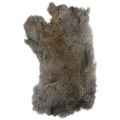 15*15 inch Grey Natural Dyed Rabbit Fur Skin - Medium Grade, Basics Basics