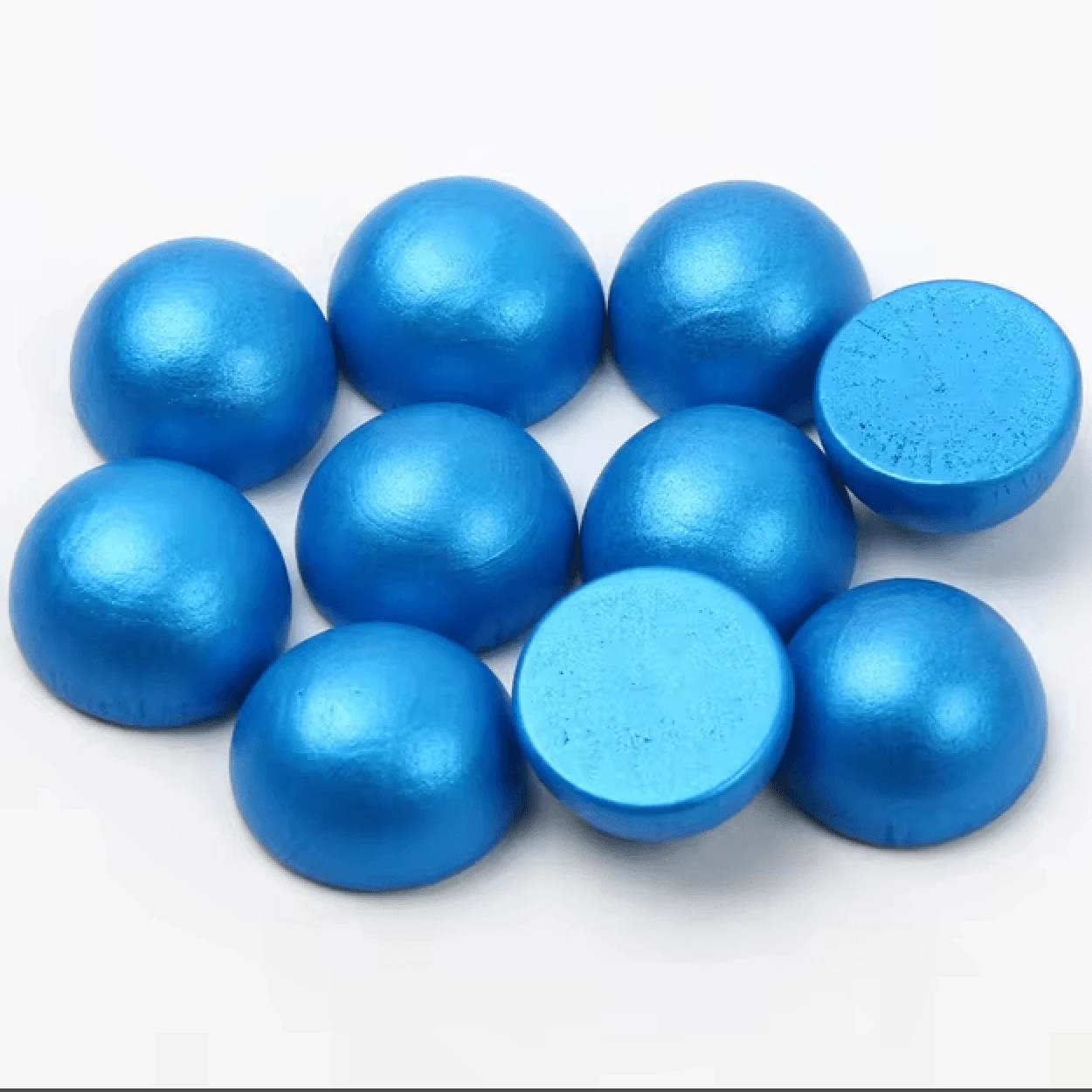 15mm Pearlized Dome Round Gem, Wooden Resin Beads (Sold per Pair) Resin Gems